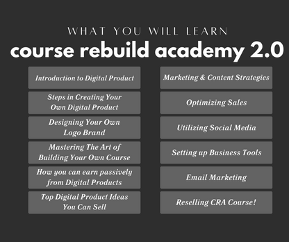 Course Rebuild Academy with Master Resell Rights